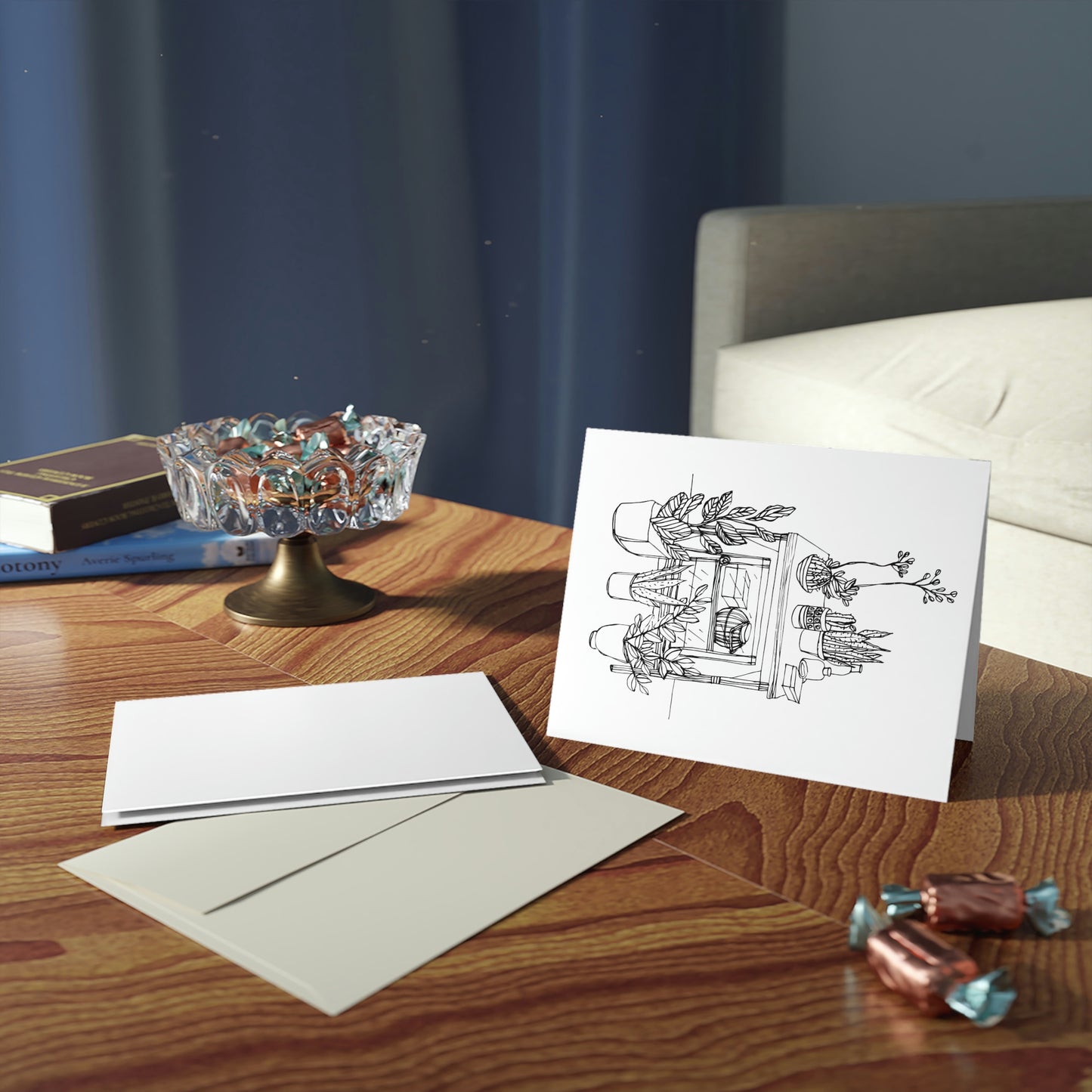 Sala de maticas 1. Set de 8 tarjetas con sobres 4.25" 5.5"