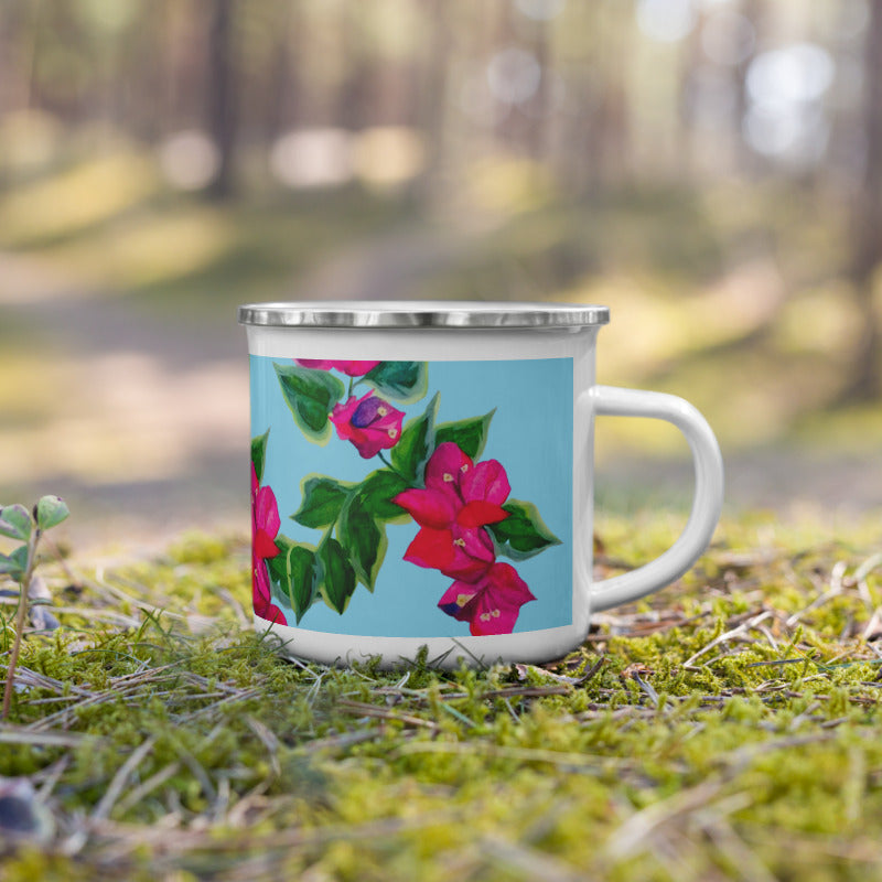 Trinitaria Azul. Taza esmaltada
