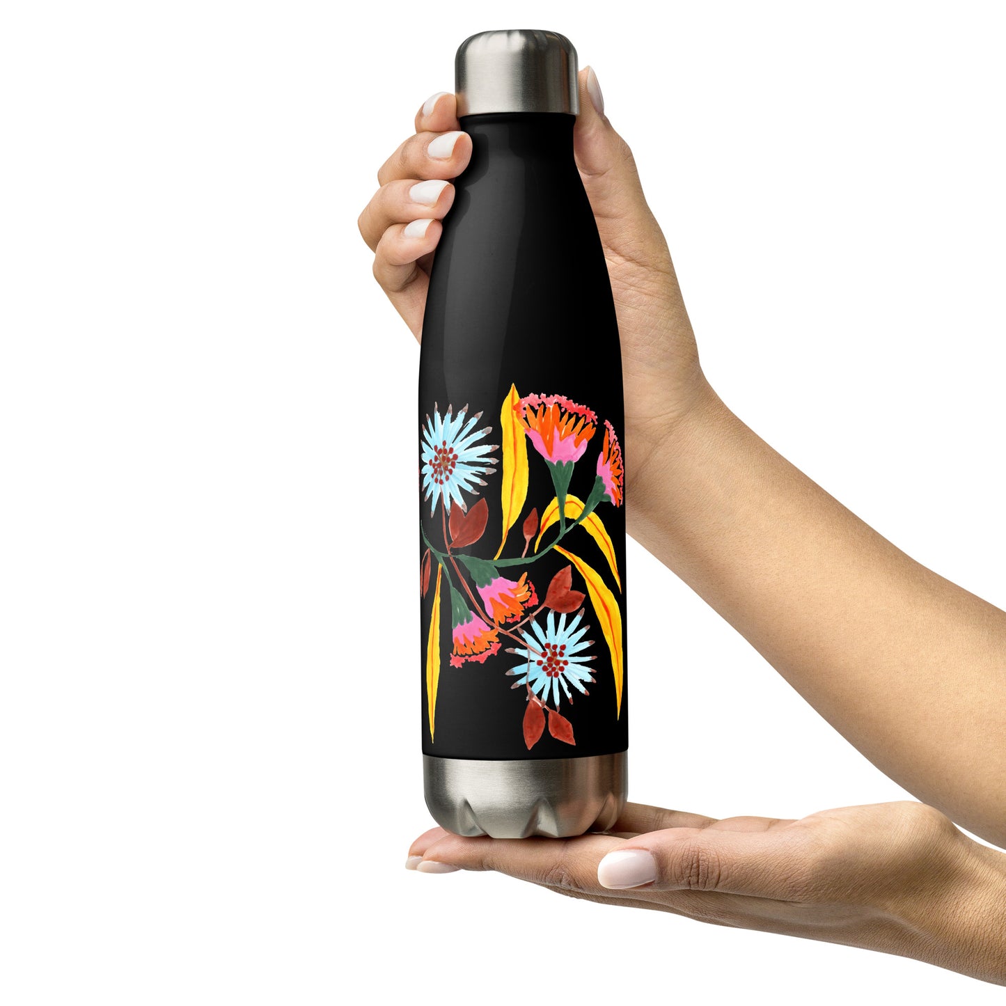 Piña Flower 1. Botella de agua de acero inoxidable
