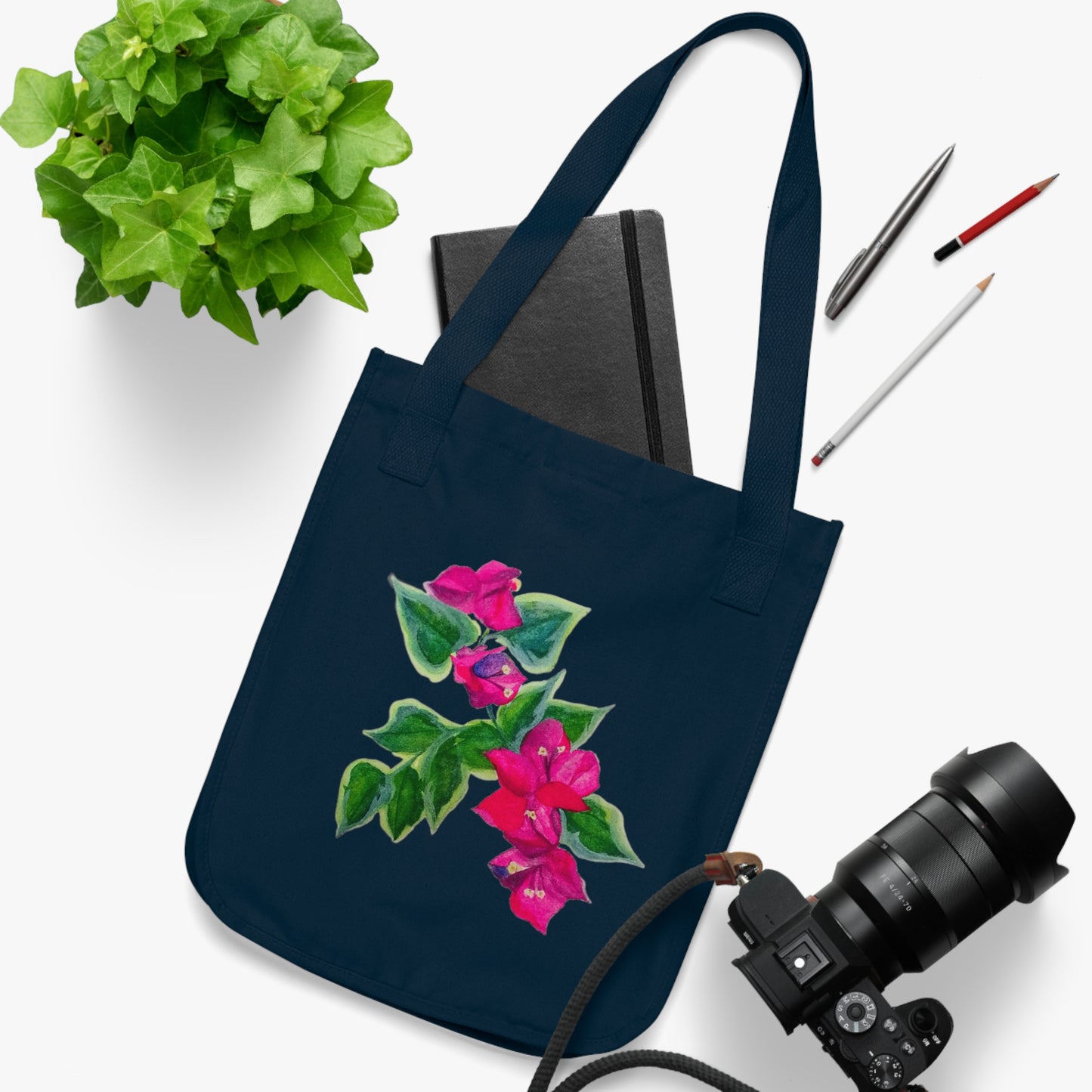 Trinitaria azul. Organic Canvas Tote Bag