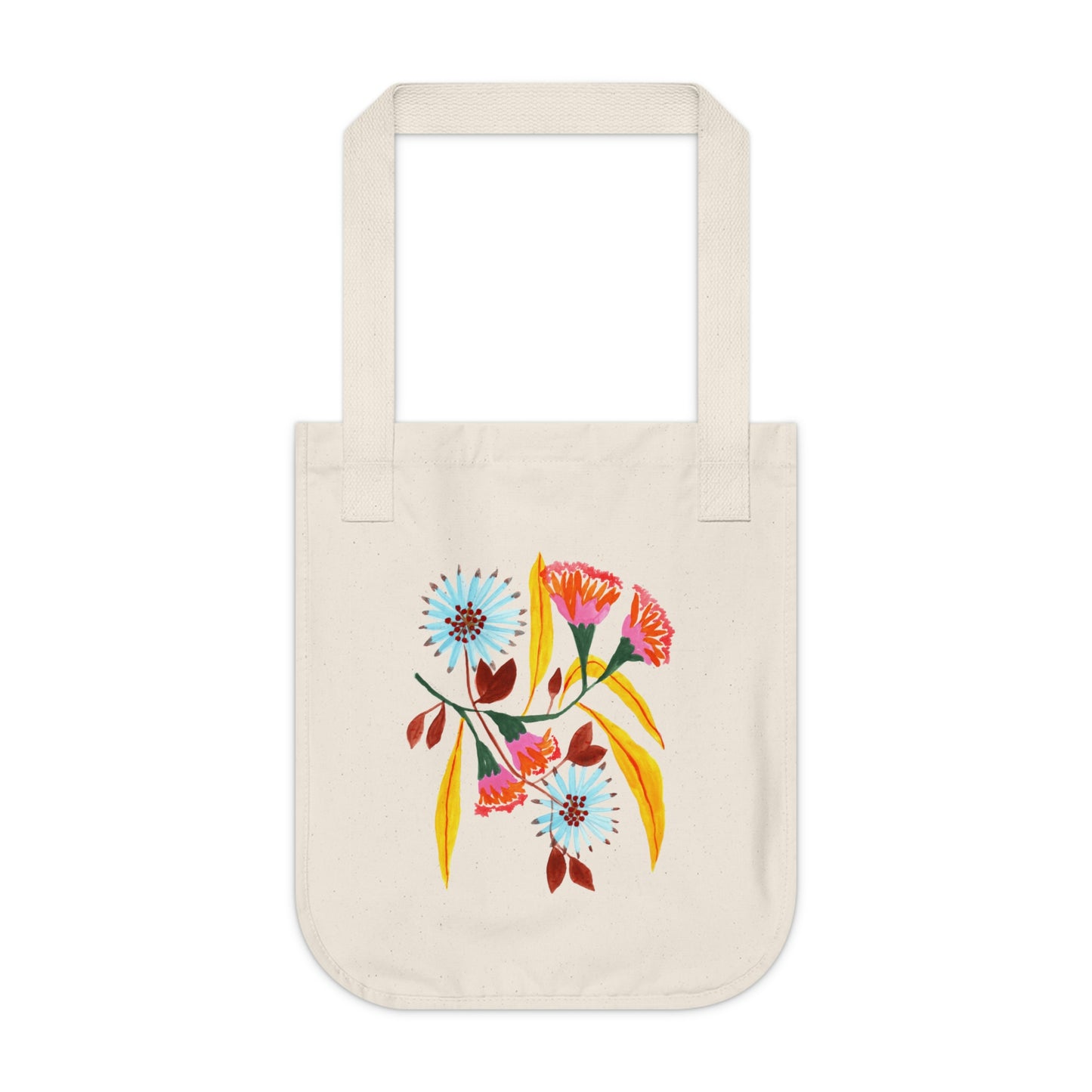 Pink Flower 1. Organic Canvas Tote Bag