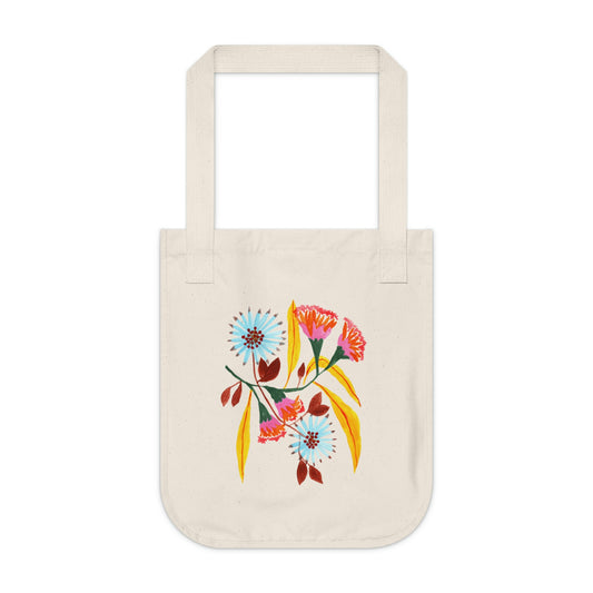 Pink Flower 1. Organic Canvas Tote Bag