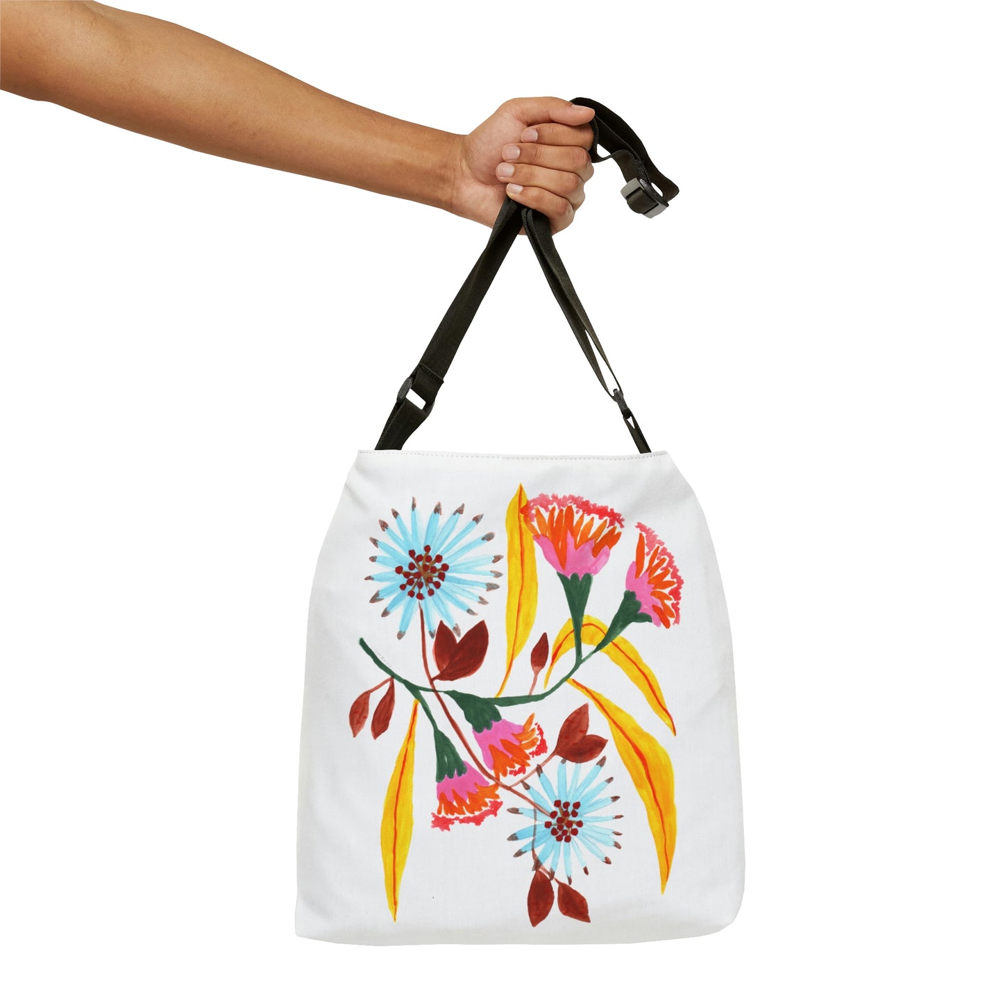 Pink Flower 1. Ajustable Tote Bag.