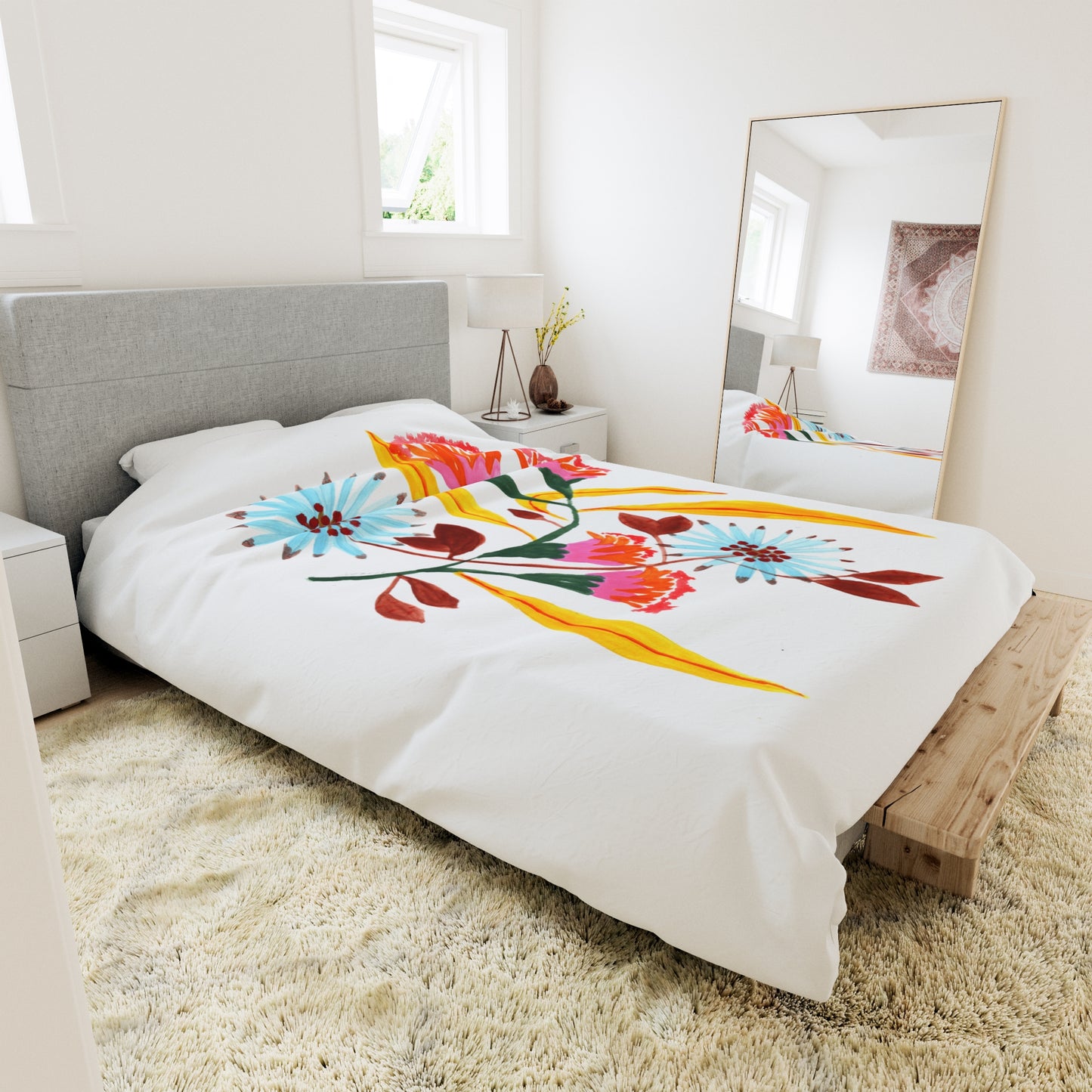 Pink Flower. Duvet Cover