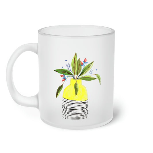 Florero Tropical. Taza Frosted Glass