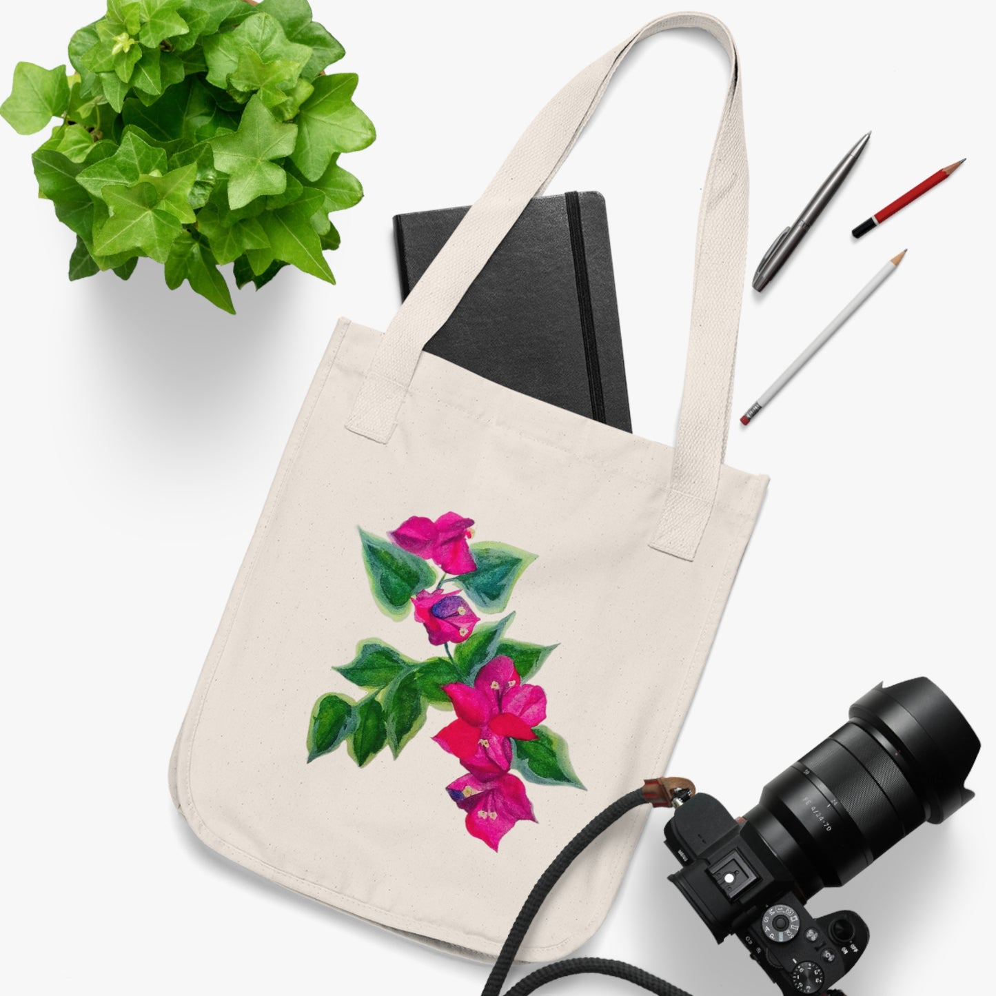 Trinitaria azul. Organic Canvas Tote Bag