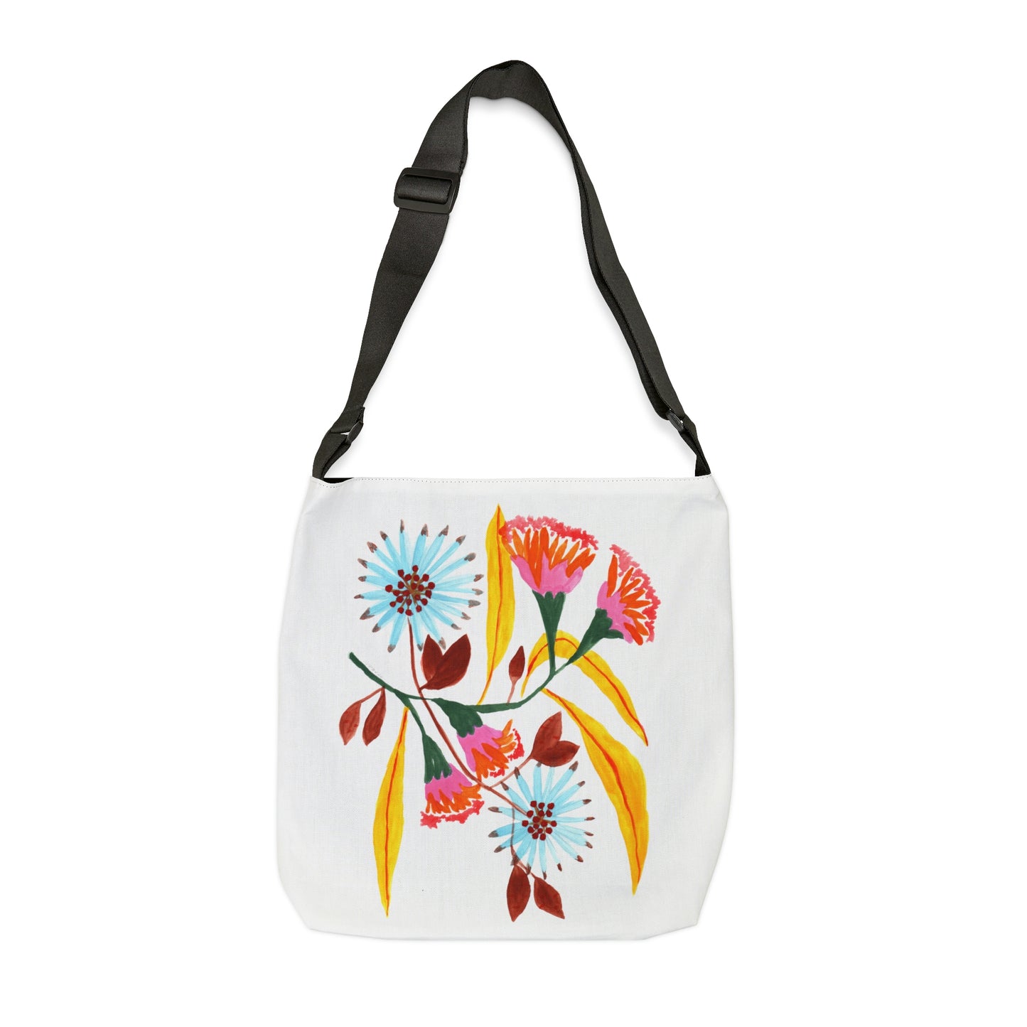 Pink Flower 1. Ajustable Tote Bag.
