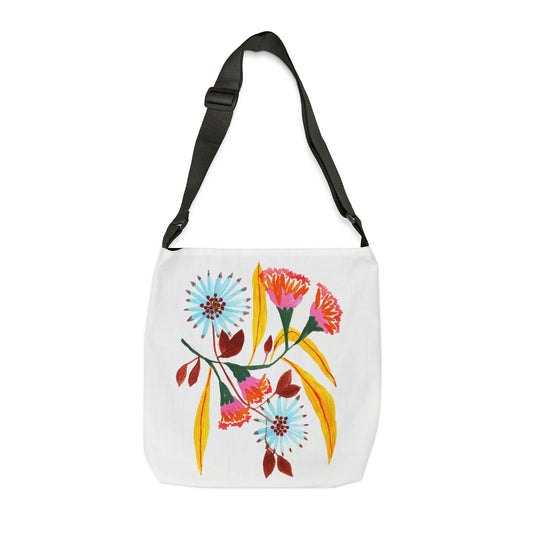Pink Flower 1. Ajustable Tote Bag.
